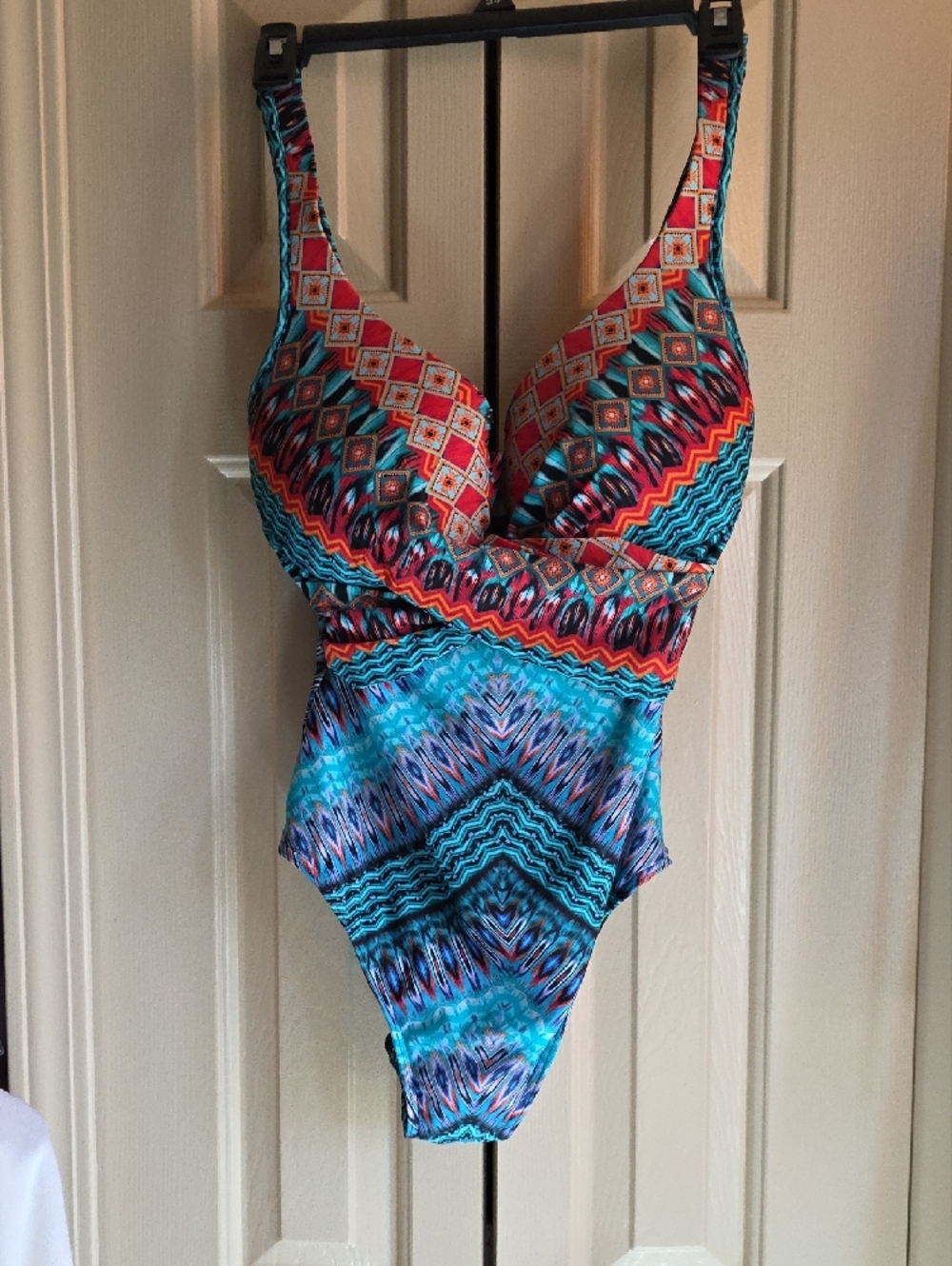 NWOT - Miraclesuit Teal, CORAL Patterned Swimwear